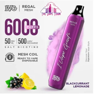 DISPOSABLE IVG REGAL 6000 PUFFS 5%